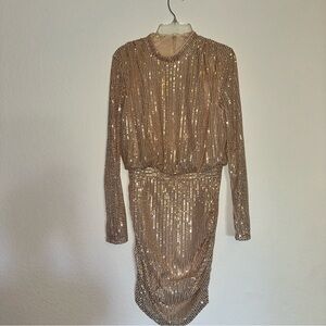 Elegant Gold Sequin Dress